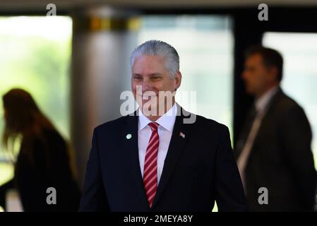 Buenos Aires, Argentina. 24th Jan, 2023. Cuban President Miguel Diaz-Canel seen during the Community of Latin American and Caribbean States (CELAC) Summit in Buenos Aires. (Photo by Manuel Cortina/SOPA Images/Sipa USA) Credit: Sipa USA/Alamy Live News Stock Photo