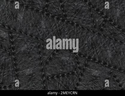 Abstract black leather belt background,leather texture Stock Photo
