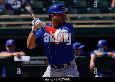 Chicago Cubs catcher Willson Contreras (40) strikes out during a MLB spring  training game, Saturday, Mar. 13, 2021, in Surprise, Ariz. (Brandon  Sloter/Image of Sport) Photo via Newscom Stock Photo - Alamy