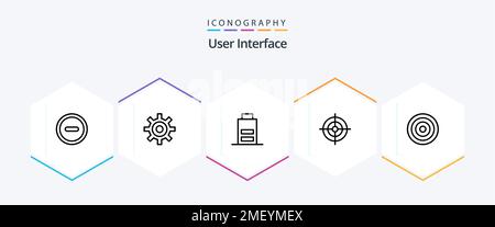 User Interface 25 Line icon pack including user. interface. interface. basic. interface Stock Vector