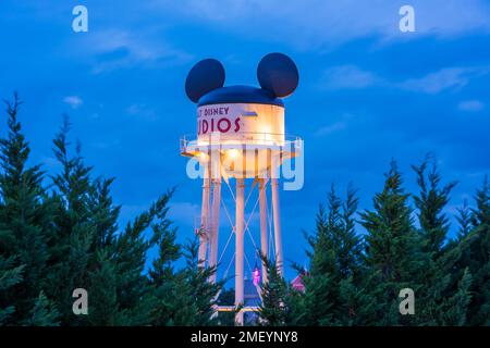 The Earffel Tower is a faux water tower located at Walt Disney Studios Park at Disneyland Paris in France Stock Photo