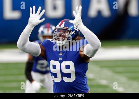 FILE - New York Giants defensive tackle Dexter Lawrence (97) takes the  field for an NFL football game against the Philadelphia Eagles, Sunday, Dec.  11, 2022, in East Rutherford, N.J. The Giants