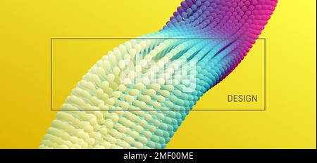 Abstract background with dynamic particles. 3d vector illustration for science or design. Stock Vector
