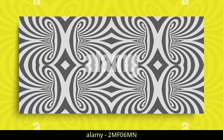 Black and white striped background. Pattern with optical illusion. Simple graphic design. 3d vector illustration. Stock Vector