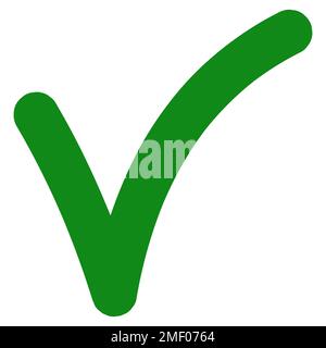 Green check mark, tick checkmark icon, ok box success vote Stock Vector