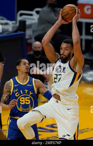 Juan Toscano-Anderson of the Utah Jazz dribbles the ball during