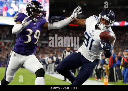 Tennessee Titans tight end Jonnu Smith (81) plays against the Buffalo Bills  in the first half of an NFL football game Tuesday, Oct. 13, 2020, in  Nashville, Tenn. (AP Photo/Wade Payne Stock