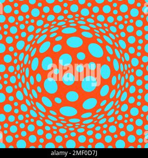 Background with convex hemisphere. Volumetric composition with optical illusion. Chaotic circles in empty space. 3d dynamic vector illustration for co Stock Vector