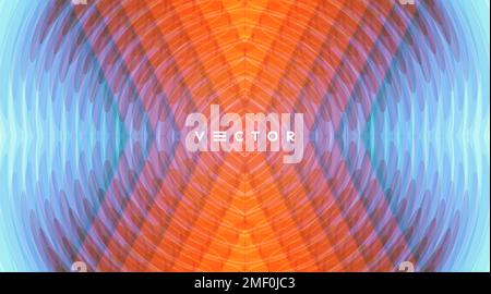 Sound waves. Abstract background in technology style. Vector illustration. Cover design template. Can be used for advertising, marketing and presentat Stock Vector