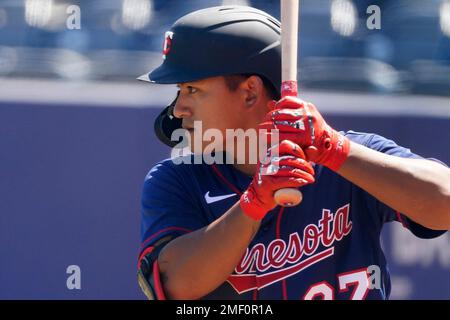 This is a 2021 photo of Tzu-Wei Lin of the Minnesota Twins baseball team.  This image reflects the Minnesota Twins active roster as of Friday, Feb.  26, 2021 when this image was