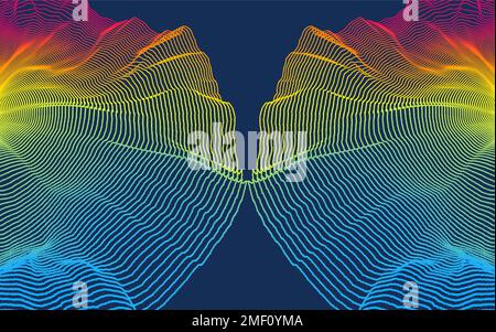 Wave background. Abstract vector illustration. 3d technology style. Network design with particle. Stock Vector
