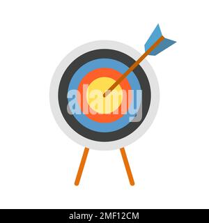 Archery Target Arrow Colorful Isolated Vector Icon Illustration Stock Vector