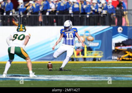 South Dakota State Jackrabbits kicker Hunter Dustman (10) during ...