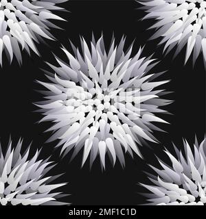 Seamless pattern with flowers. Floral stylish modern wallpaper. 3d vector illustration. Stock Vector