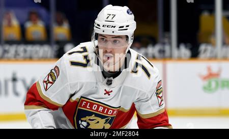 Florida Panthers center Frank Vatrano (77) skates during the first period  at an NHL preseason hockey game against the Nashville Predators, Sunday,  Sept. 26, 2021, in Sunrise, Fla. (AP Photo/Marta Lavandier Stock