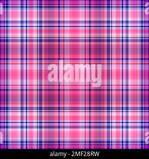 Nautical gingham in coastal beach house check fabric tile. Seamless red blue white sailor flannel textile tartan repeat swatch. Stock Photo