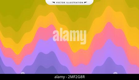 Glitched gradient structure. Abstract waveform background. 3d technology style. Vector illustration with sound waves. Stock Vector