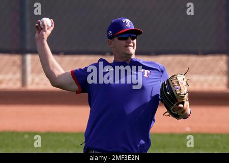 Texas Rangers' Josh Jung throws to first during a baseball game against the  Oakland Athletics in Arlington, Texas, Tuesday, Sept. 13, 2022. (AP  Photo/Tony Gutierrez Stock Photo - Alamy