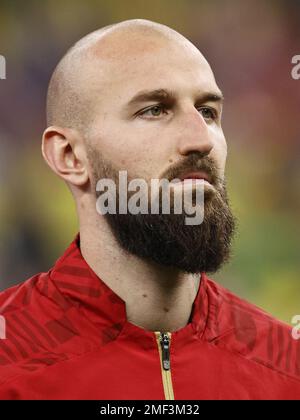 LUSAIL CITY - Serbia goalkeeper Vanja Milinkovic-Savic during the FIFA World Cup Qatar 2022 group G match between Brazil and Serbia at Lusail Stadium on November 24, 2022 in Lusail City, Qatar. AP | Dutch Height | MAURICE OF STONE Stock Photo