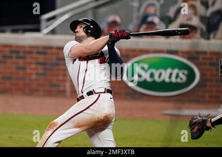 This is a 2021 photo of Brian Snitker of the Atlanta Braves baseball team.  This image reflects the Atlanta Braves active roster as of Friday, Feb. 26,  2021 when this image was