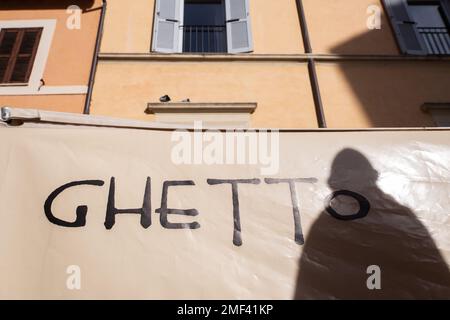 Rome, Italy. 24th Jan, 2023. Detail of the former ghetto of Rome (Photo by Matteo Nardone/Pacific Press/Sipa USA) Credit: Sipa USA/Alamy Live News Stock Photo