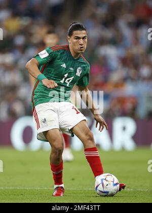 LUSAIL CITY - Erick Gutierrez of Mexico during the FIFA World Cup Qatar 2022 group C match between Argentina and Mexico at Lusail Stadium on November 26, 2022 in Lusail City, Qatar. AP | Dutch Height | MAURICE OF STONE Stock Photo