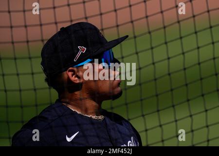 Atlanta Braves' William Contreras takes batting practice before Game 3 of  baseball's National League Division Series against the Philadelphia  Phillies, Friday, Oct. 14, 2022, in Philadelphia. (AP Photo/Matt Slocum  Stock Photo - Alamy