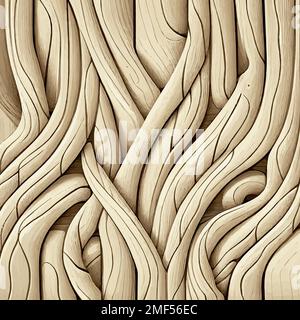 Texture light wicker wood background with knots - Vector illustration Stock Vector