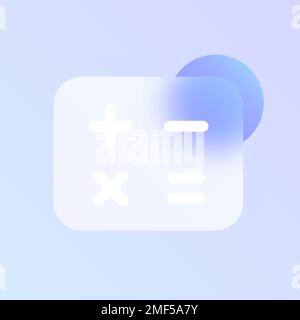 calculator glass morphism trendy style icon Stock Vector
