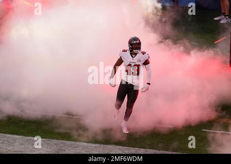 Tampa Bay Buccaneers linebacker Cam Gill (49) runs onto the field during a  NFL football game against the Buffalo Bills, Sunday, Dec.12, 2021 in Tampa,  Fla. (AP Photo/Alex Menendez Stock Photo - Alamy