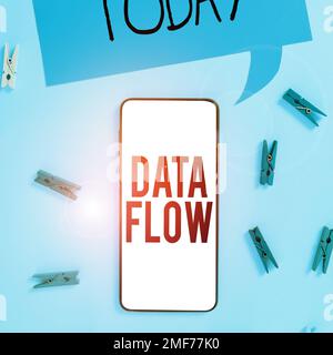 Conceptual caption Data Flow. Conceptual photo the movement of data through a system comprised of software Stock Photo