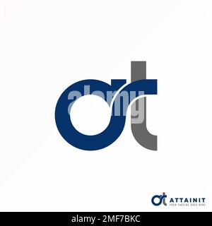 Unique Letter or word AT font in merging or connected image graphic icon logo design abstract concept vector stock. symbol associated with initial. Stock Vector