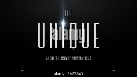 Space alphabet, high geometric letters, unique minimalist font for hightech logo, sophisticated futuristic headline, hud display typography, edm text Stock Vector