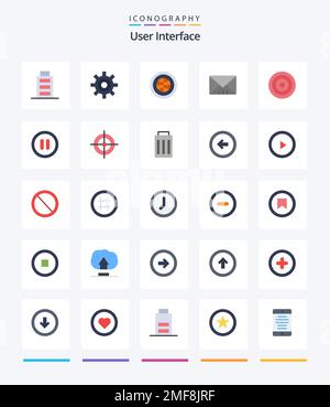 Creative User Interface 25 Flat icon pack  Such As line. basic. interface. user. interface Stock Vector