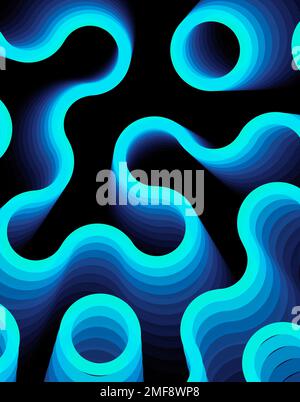 Truchet tiles in an irregular pattern. Stock Photo