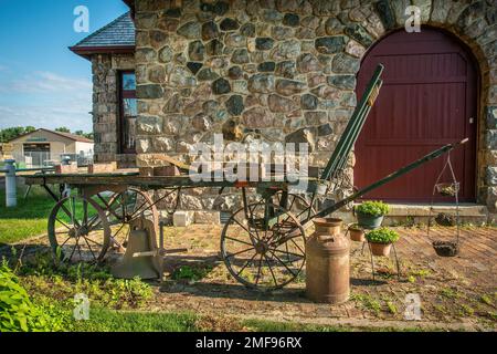 Abandon historic Standish Michigan passenger train station Stock Photo