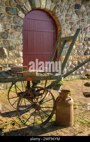 Abandon historic Standish Michigan passenger train station Stock Photo