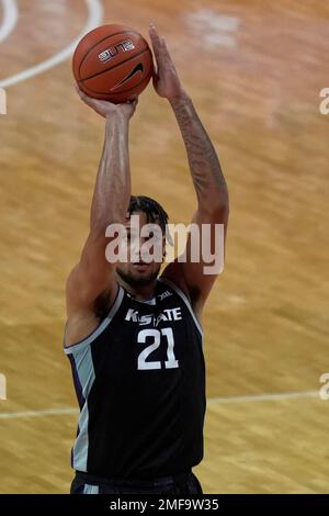 Kansas State's Davion Bradford (21) Defends Against Nebraska's Eduardo ...