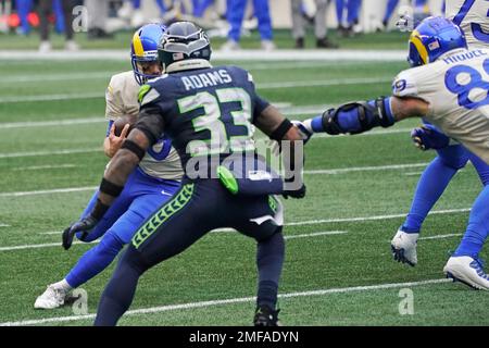 Seattle Seahawks strong safety Jamal Adams 33 takes aim on Los