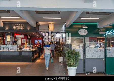 Entering Les Halles de Lyon Paul Bocuse market Stock Photo