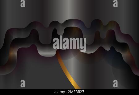 Golden lines luxury on white overlap brown and black shades color background. elegant realistic paper cut style 3d. Vector illustration about precious Stock Vector