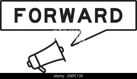 Megaphone icon with speech bubble in word forward on white background Stock Vector