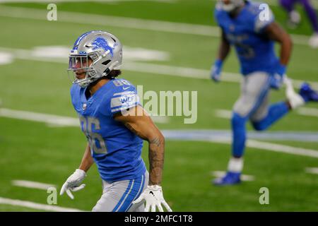 Detroit Lions tight end Hunter Bryant plays during the second half of an  NFL football game against the Minnesota Vikings, Sunday, Jan. 3, 2021, in  Detroit. (AP Photo/Al Goldis Stock Photo - Alamy