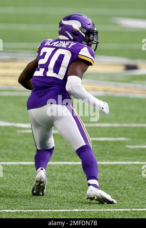 Minnesota Vikings cornerback Jeff Gladney (20) lines up against the Chicago  Bears during an NFL football game, Sunday, Dec. 20, 2020, in Minneapolis. ( Jeff Haynes/AP Images for Panini Stock Photo - Alamy