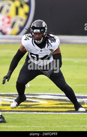 Jacksonville Jaguars defensive end Dawuane Smoot (91) works