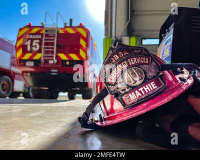 The 902nd Civil Engineer Squadron’s fire station sits in silence prior to an emergency response egress exercise for an F-16 Fighting Falcon at Joint Base San Antonio-Lackland Aug. 19, 2022. The unit conducts egress training at least quarterly to keep all firefighters proficient. Stock Photo