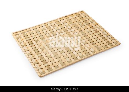 Luncheon mat made of bamboo on a white background. Crafts. Asia. Stock Photo
