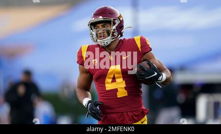 Southern California wide receiver Bru McCoy (4) catches a pass on