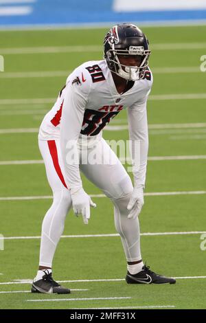 Seattle Seahawks wide receiver Laquon Treadwell (18) catches a pass and  runs against the Los Angeles Rams in an NFL football game, Sunday, Dec. 4,  2022, in Inglewood, Calif. Seahawks won 27-23. (