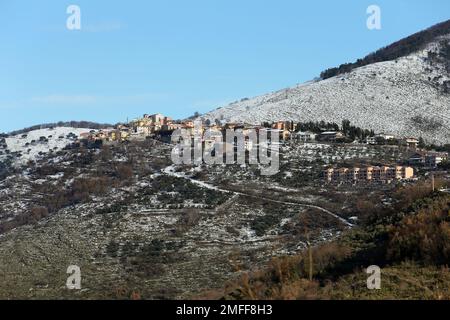 Campodimele, Italy - January 24, 2023: View of the village famous for being the town of longevity in the province of Latina Stock Photo